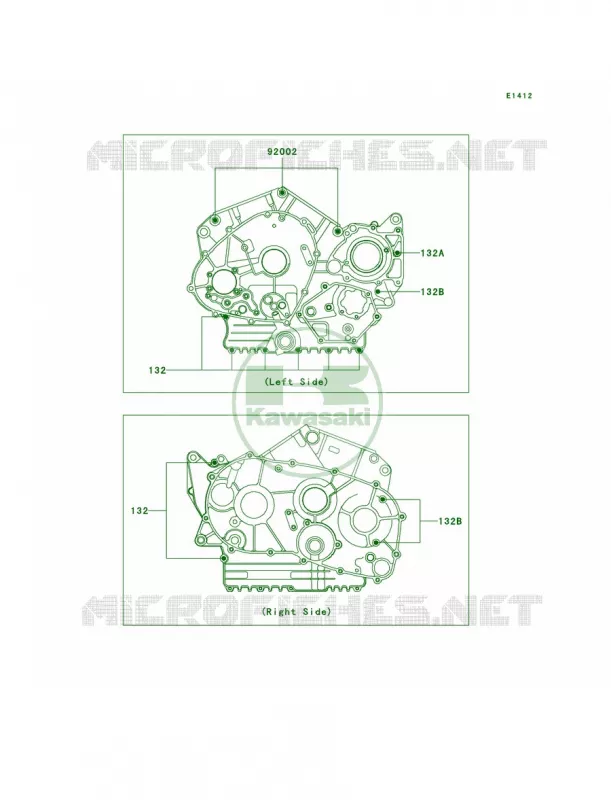 Crankcase Bolt Pattern Kawasaki MOTOS 800 2002 Vulcan 800 Drifter  VN800-E2