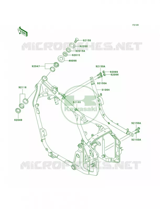 Frame Kawasaki MOTOS 800 2002 Vulcan 800 Drifter  VN800-E2