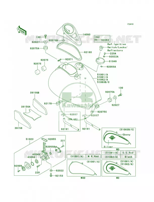 Fuel Tank Kawasaki MOTOS 800 2002 Vulcan 800 Drifter  VN800-E2