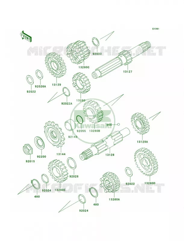 Transmission Kawasaki MOTOS 800 2002 Vulcan 800 Drifter  VN800-E2