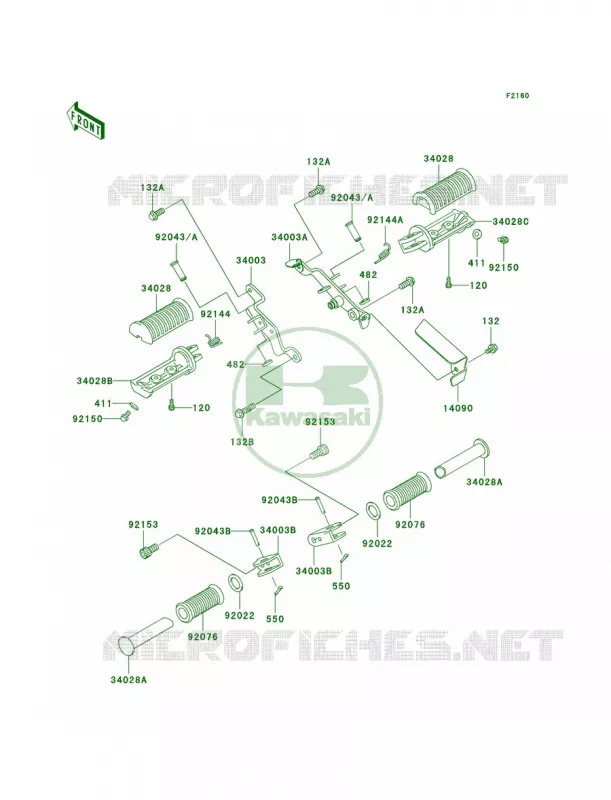 Footrests Kawasaki MOTOS 125 2001 Eliminator 125  BN125-A4