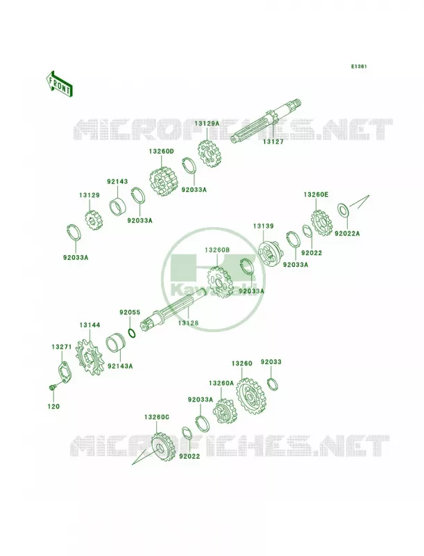 Transmission Kawasaki MOTOS 125 2001 Eliminator 125  BN125-A4