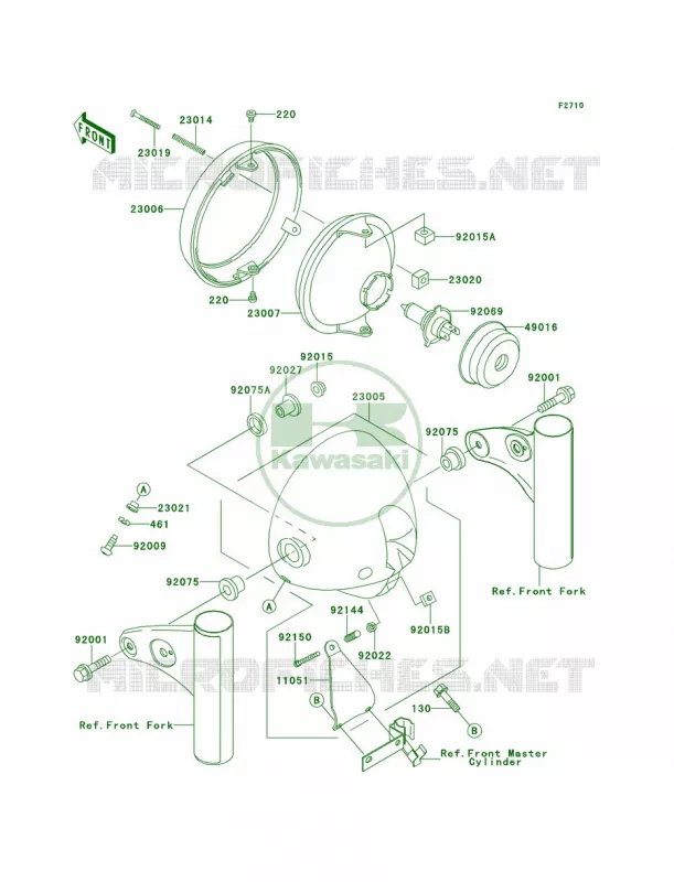 Headlights Kawasaki MOTOS 650 2001 W650  EJ650-A3