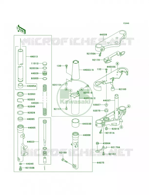 Front Fork Kawasaki MOTOS 1500 2001 Vulcan 1500 Classic  VN1500-E4