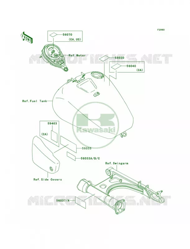 Labels Kawasaki MOTOS 1500 2001 Vulcan 1500 Classic Fi  VN1500-N2