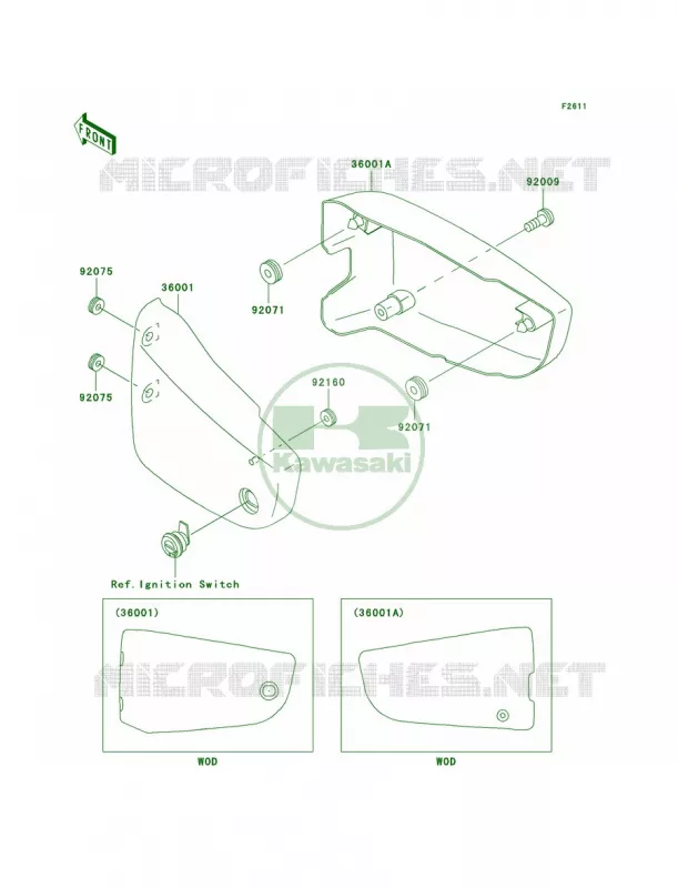 Side Covers Kawasaki MOTOS 1500 2001 Vulcan 1500 Classic Fi  VN1500-N2