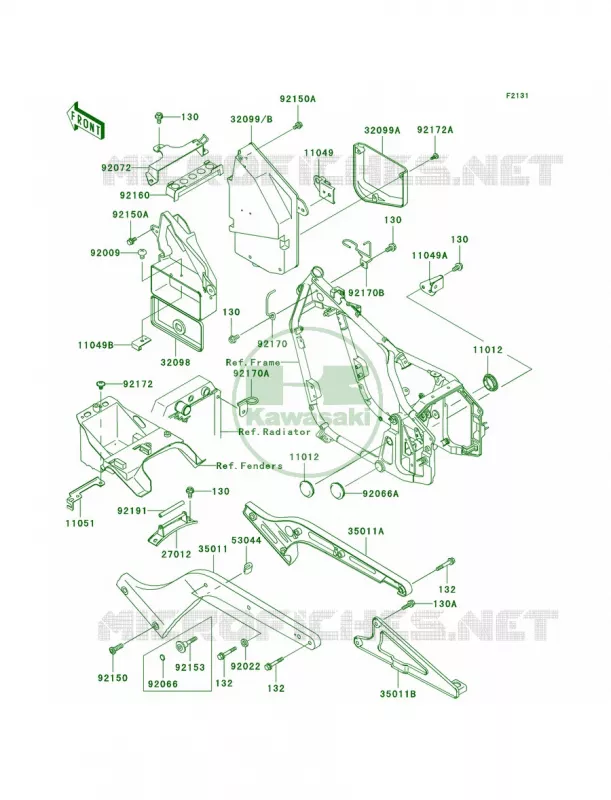 Frame Fittings Kawasaki MOTOS 800 2001 Vulcan 800 Classic  VN800-B6