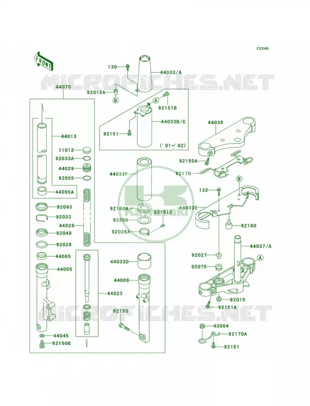Front Fork Kawasaki MOTOS 800 2001 Vulcan 800 Classic  VN800-B6