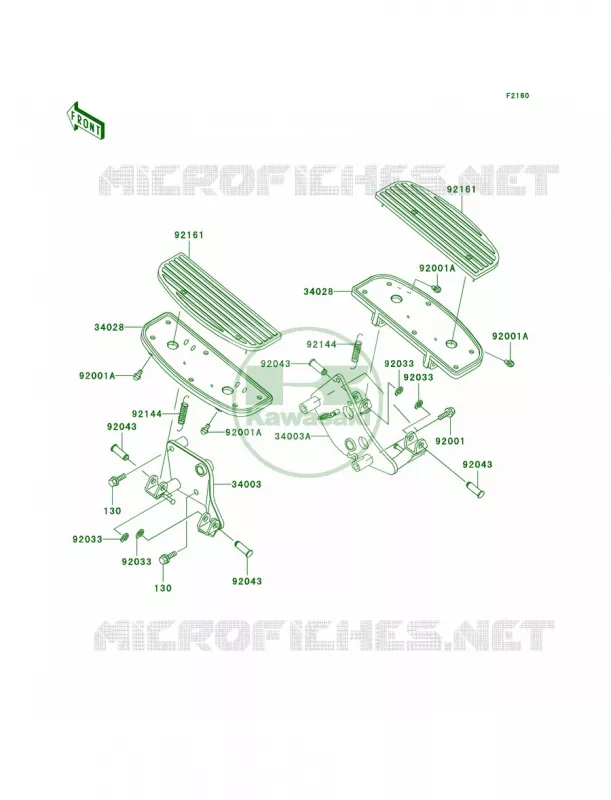 Footrests Kawasaki MOTOS 800 2001 Vulcan 800 Drifter  VN800-E1