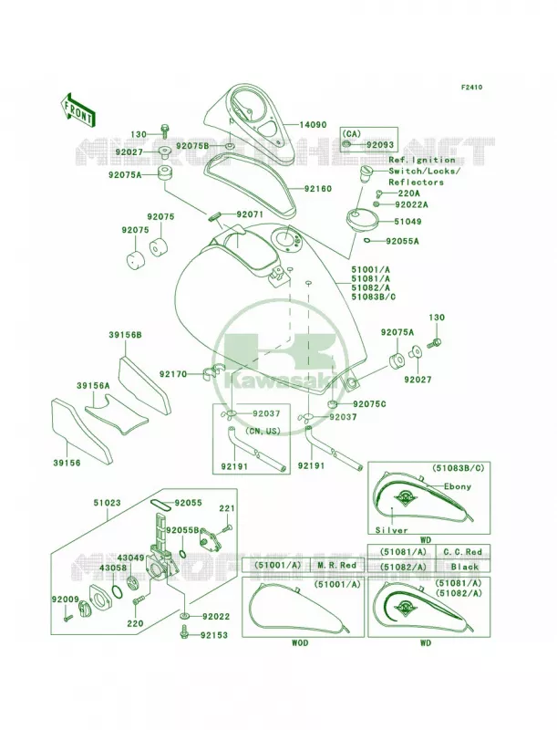 Fuel Tank Kawasaki MOTOS 800 2001 Vulcan 800 Drifter  VN800-E1