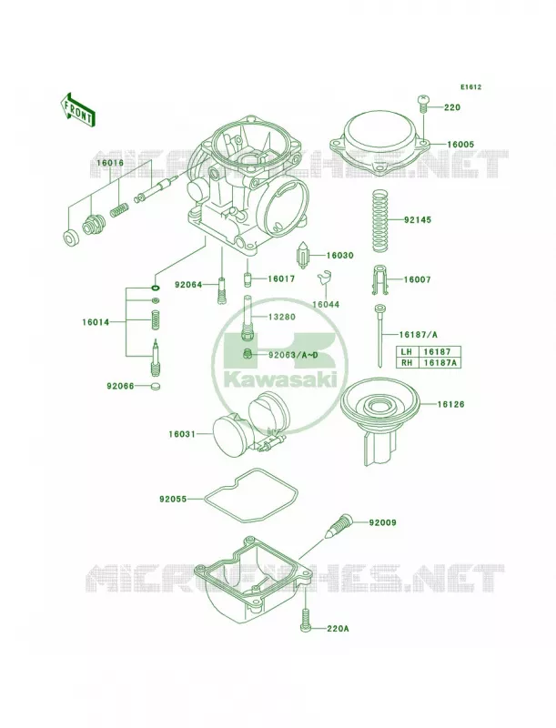 Carburetor Parts Kawasaki MOTOS 650 2000 W650  EJ650-A2