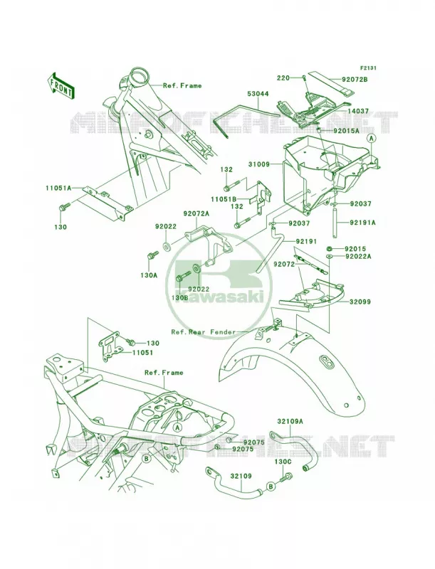 Frame Fittings Kawasaki MOTOS 650 2000 W650  EJ650-A2