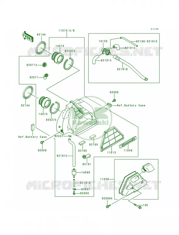 Air Cleaner Kawasaki MOTOS 500 2000 Vulcan 500 LTD  EN500-C5