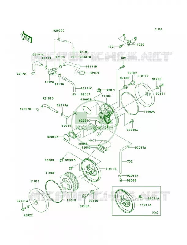 Air Cleaner Kawasaki MOTOS 1500 2000 Vulcan 1500 Drifter  VN1500-J2