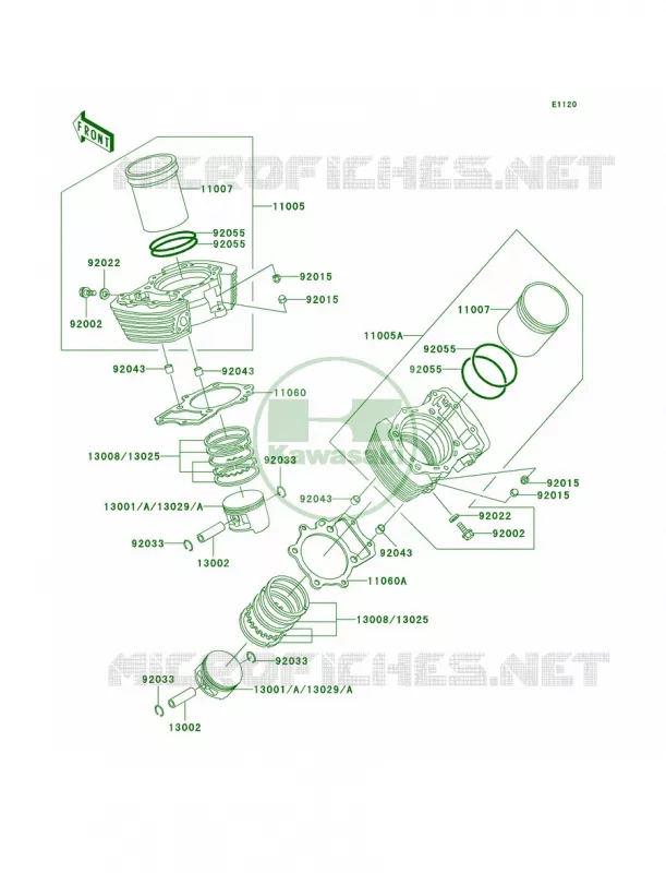 CylinderPistons Kawasaki MOTOS 1500 2000 Vulcan 1500 Drifter  VN1500-J2
