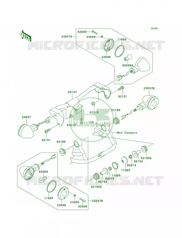 Turn Signals Kawasaki MOTOS 1500 2000 Vulcan 1500 Drifter  VN1500-J2