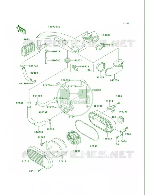 Air Cleaner Kawasaki MOTOS 750 2000 Vulcan 750  VN750-A16