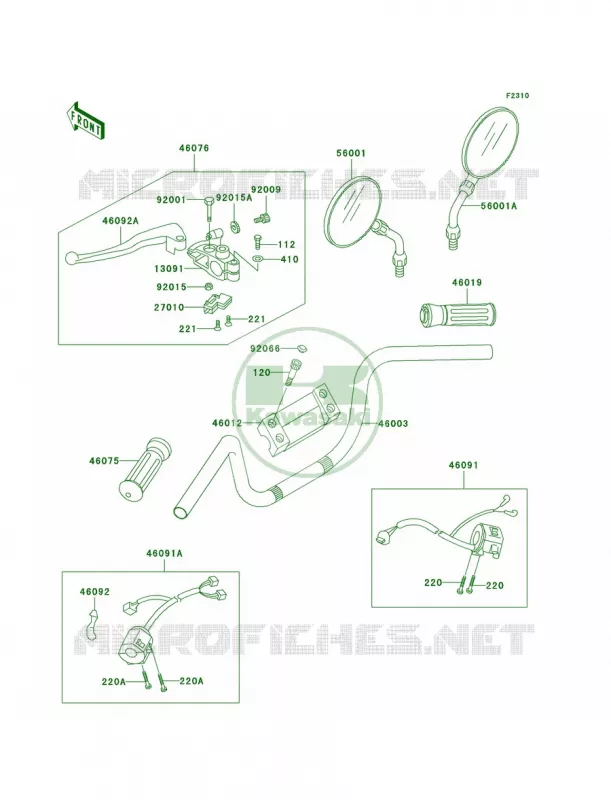 Handlebar Kawasaki MOTOS 750 2000 Vulcan 750  VN750-A16