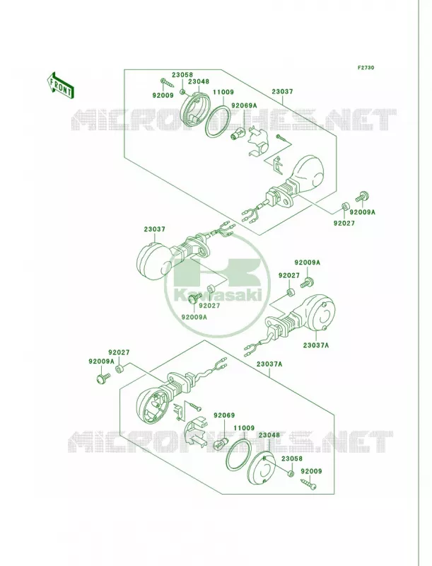 Turn Signals Kawasaki MOTOS 750 2000 Vulcan 750  VN750-A16