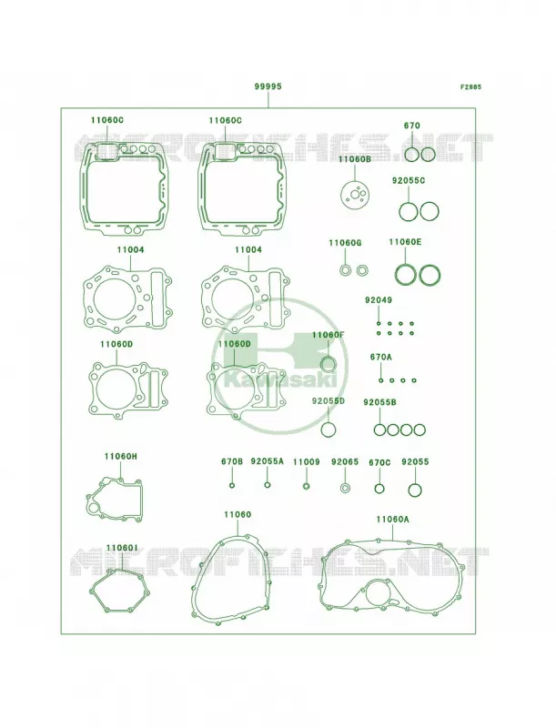 Gasket Kit Kawasaki MOTOS 800 2000 Vulcan 800 Classic  VN800-B5