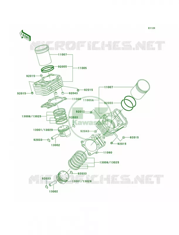 CylinderPistons Kawasaki MOTOS 800 2000 Vulcan 800 Drifter  VN800-C2