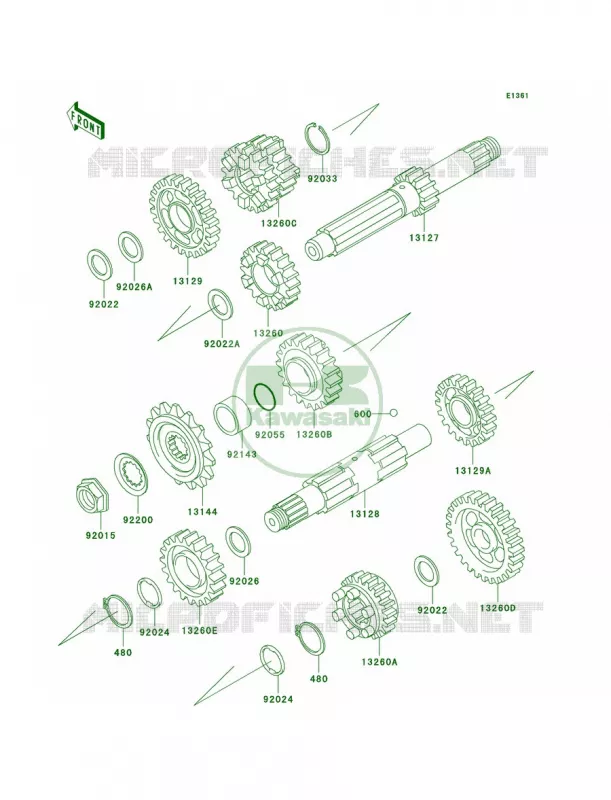 Transmission Kawasaki MOTOS 800 2000 Vulcan 800 Drifter  VN800-C2