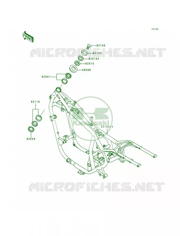 Frame Kawasaki MOTOS 500 1999 Vulcan 500 LTD  EN500-C4