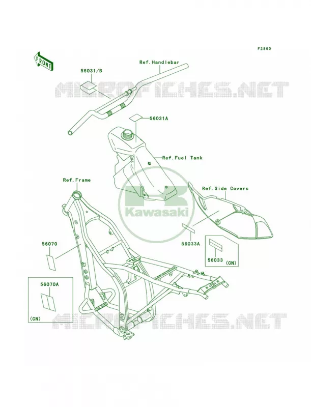 Labels Kawasaki MOTOS 300 2005 KLX300R  KLX300-A10