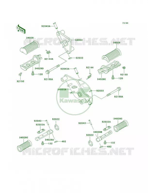 Footrests Kawasaki MOTOS 800 1999 Vulcan 800 Classic  VN800-B4