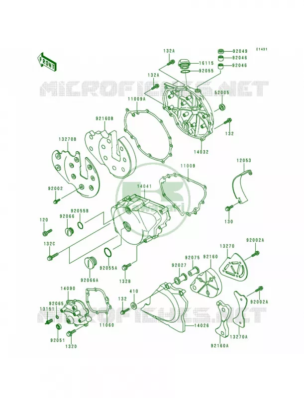 Engine Covers Kawasaki MOTOS 500 1998 Vulcan 500 LTD  EN500-C3