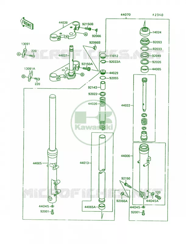 Front Fork Kawasaki MOTOS 1500 1998 Vulcan 1500  VN1500-A12