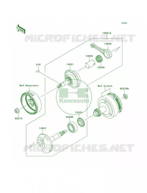Crankshaft Kawasaki MOTOS 110 2014 KLX110  KLX110CEF