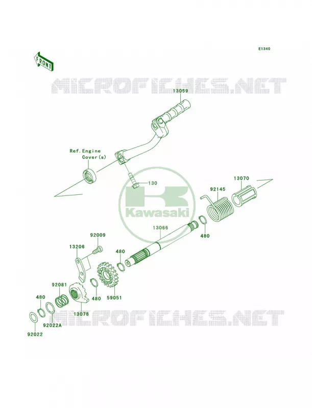 Kickstarter Mechanism Kawasaki MOTOS 110 2014 KLX110  KLX110CEF