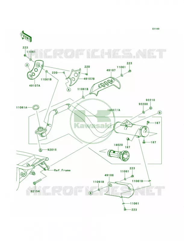 Mufflers Kawasaki MOTOS 110 2014 KLX110  KLX110CEF
