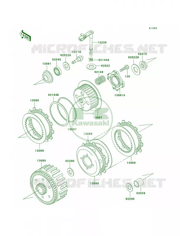 Clutch Kawasaki MOTOS 200 2004 KDX200  KDX200-H10