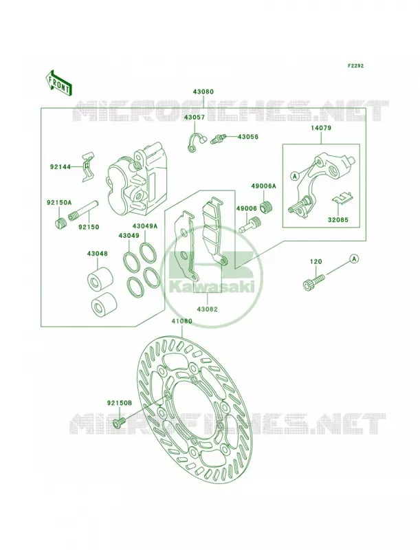 Front Brake Kawasaki MOTOS 200 2004 KDX200  KDX200-H10