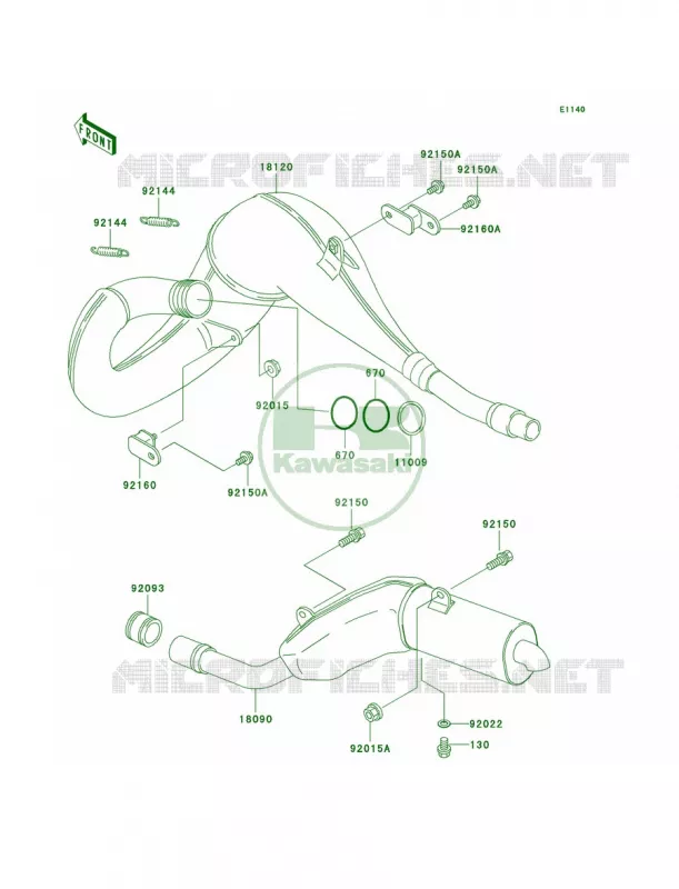 Mufflers Kawasaki MOTOS 200 2004 KDX200  KDX200-H10