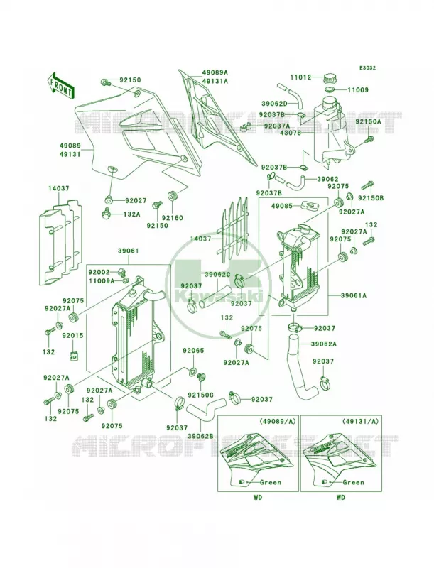 Radiator Kawasaki MOTOS 200 2004 KDX200  KDX200-H10