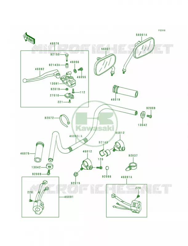 HandlebarVN800-A1A2 Kawasaki MOTOS 800 1998 Vulcan 800  VN800-A4