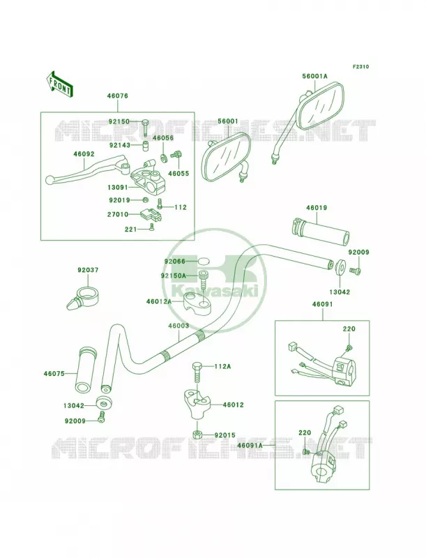 HandlebarVN800-B1 Kawasaki MOTOS 800 1998 Vulcan 800 Classic  VN800-B3