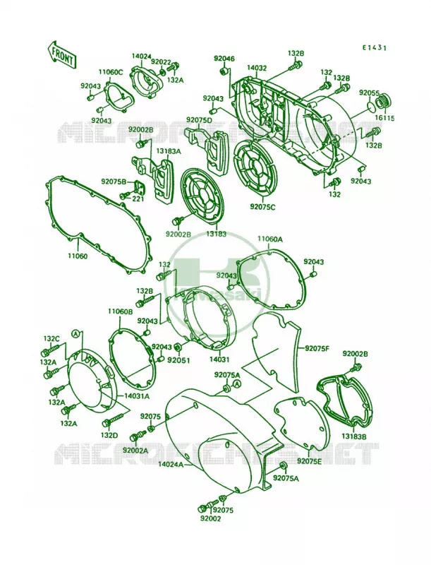 Engine Covers Kawasaki MOTOS 1500 1997 Vulcan 1500 L  VN1500-C4