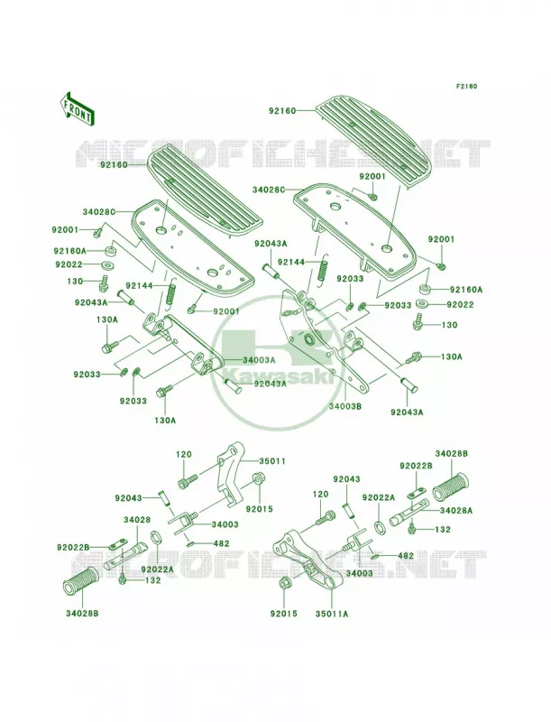 Footrests Kawasaki MOTOS 1500 1997 Vulcan 1500 Classic  VN1500-D2