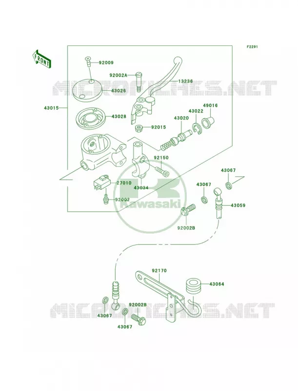 Front Master Cylinder Kawasaki MOTOS 1500 1997 Vulcan 1500 Classic  VN1500-D2
