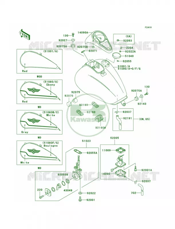 Fuel Tank Kawasaki MOTOS 1500 1997 Vulcan 1500 Classic  VN1500-D2