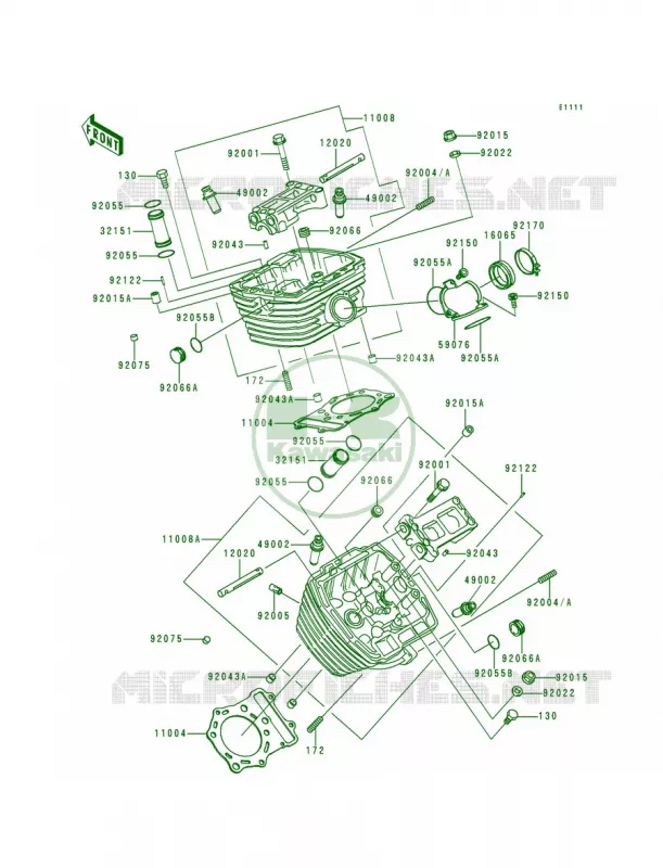 Cylinder Head Kawasaki MOTOS 800 1997 Vulcan 800  VN800-A3