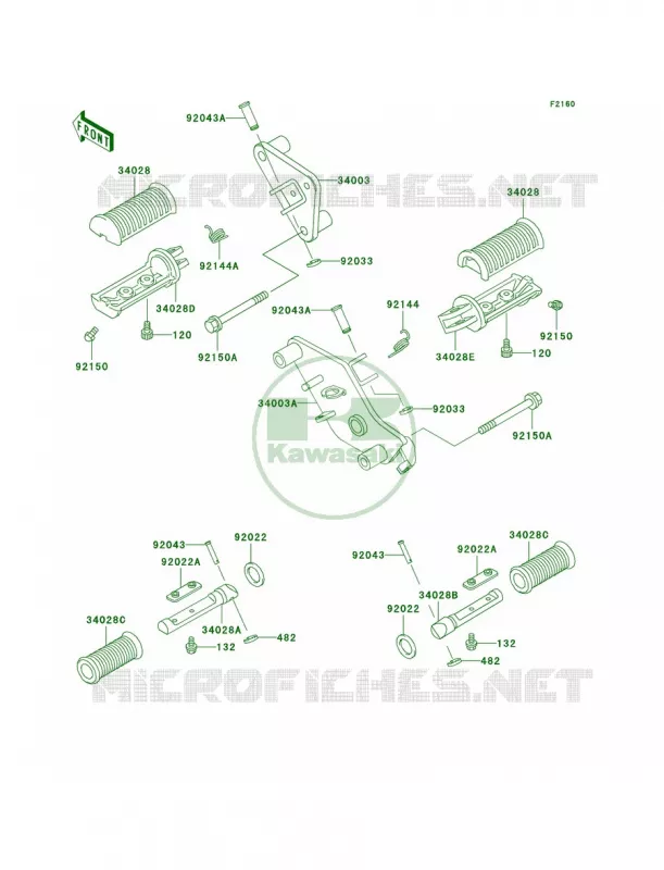 Footrests Kawasaki MOTOS 800 1997 Vulcan 800 Classic  VN800-B2