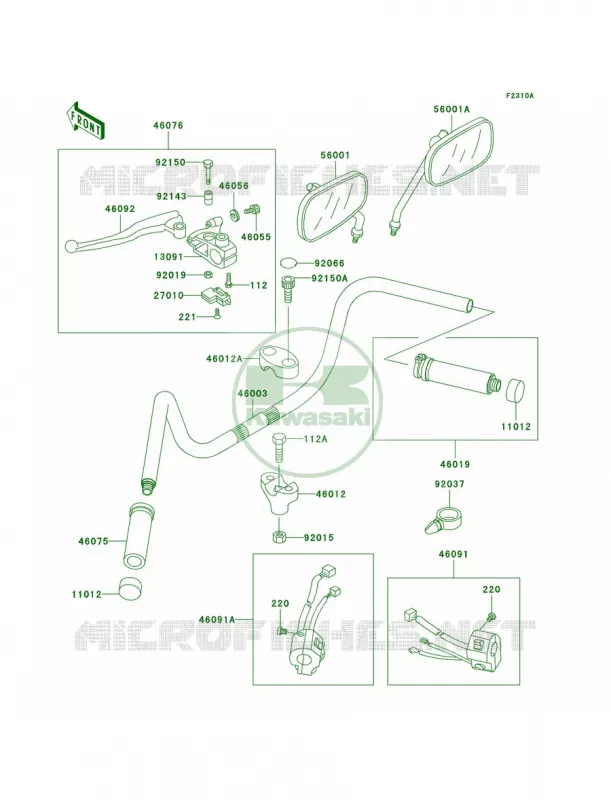 HandlebarVN800-B2B3B4B5 Kawasaki MOTOS 800 1997 Vulcan 800 Classic  VN800-B2