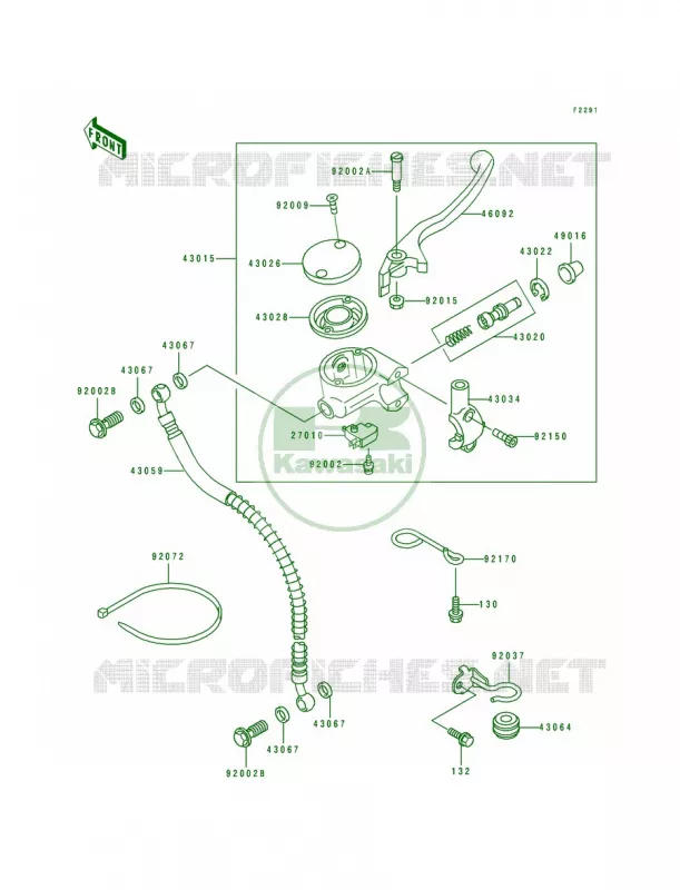 Front Master Cylinder Kawasaki MOTOS 600 1997 Eliminator 600  ZL600-B3