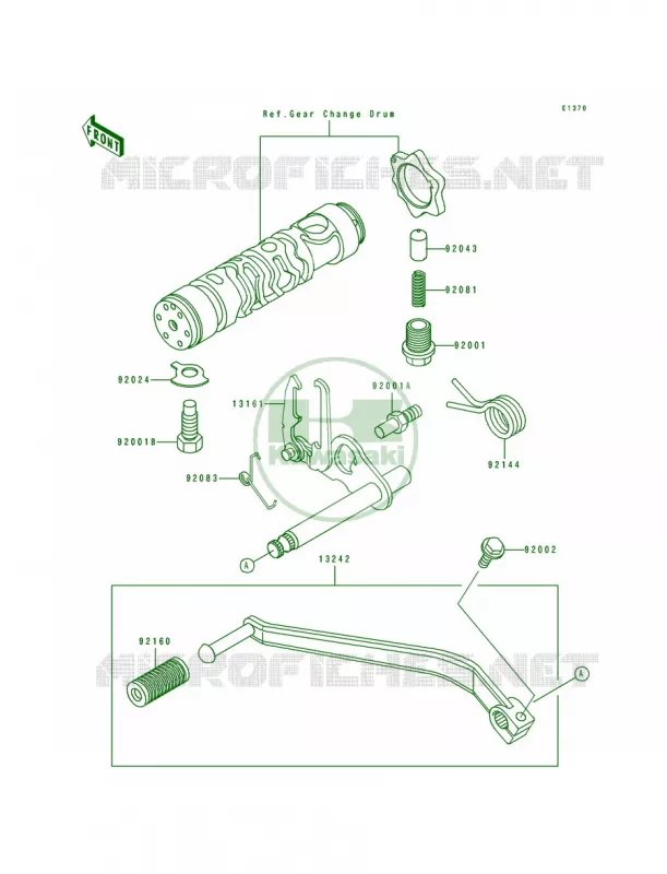 Gear Change Mechanism Kawasaki MOTOS 600 1997 Eliminator 600  ZL600-B3