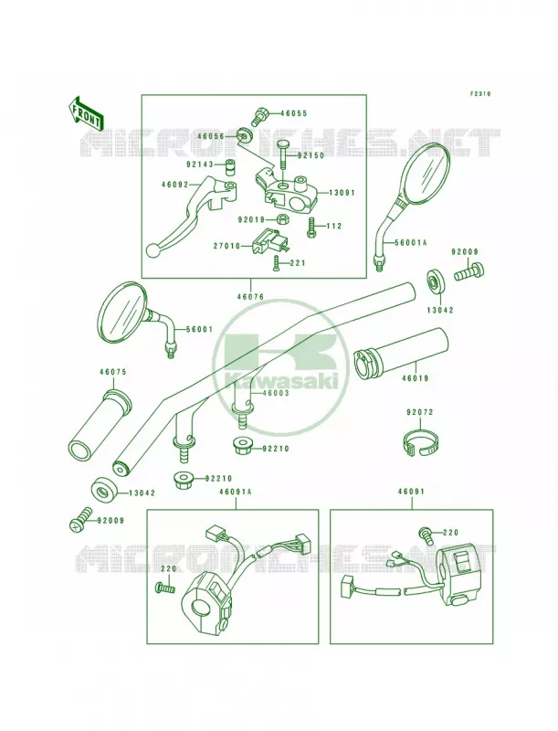 Handlebar Kawasaki MOTOS 600 1997 Eliminator 600  ZL600-B3